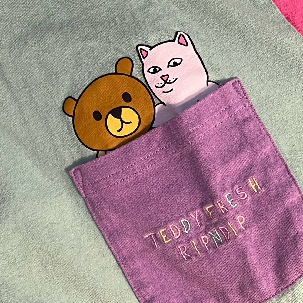 Ripndip X Teddy Fresh Collab Color Block Pocket T… - image 3